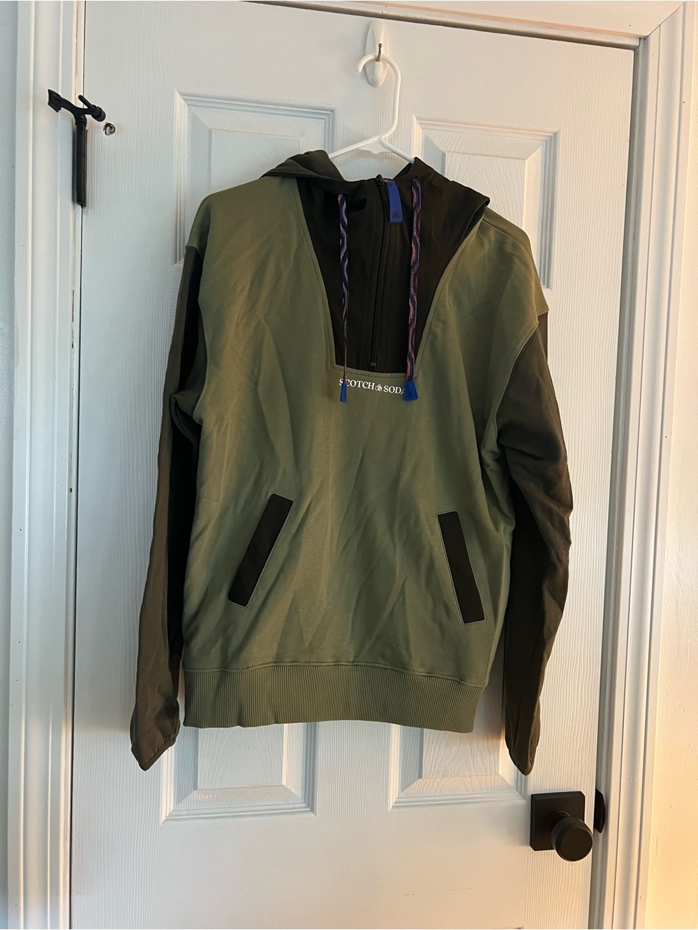 Scotch & Soda Olive and Dark Olive Hooded Pullover